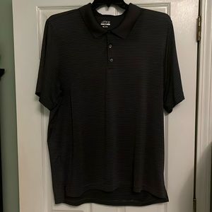BCG Golf XL gray with pin stripes short sleeve golf shirt